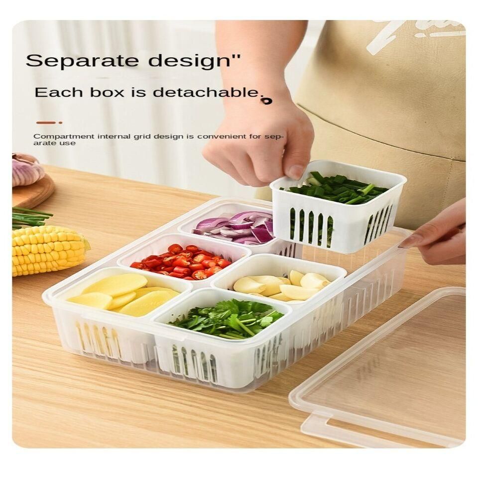 6 Grid Fridge Storage Boxes Containers - Gadget High Kart